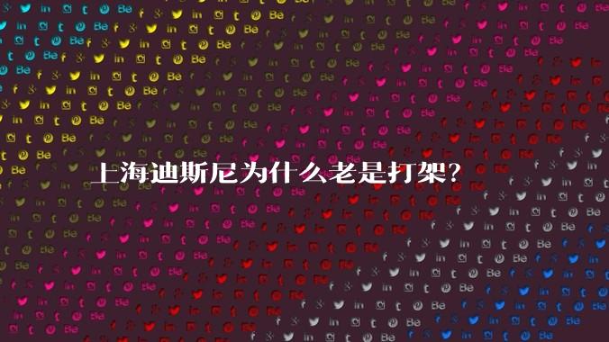 上海迪斯尼为什么老是打架？