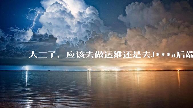 大三了，应该去做运维还是去J***a后端呢？