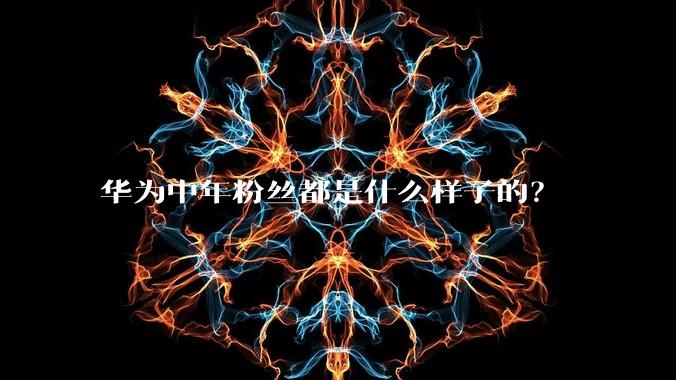 华为中年粉丝都是什么样子的？
