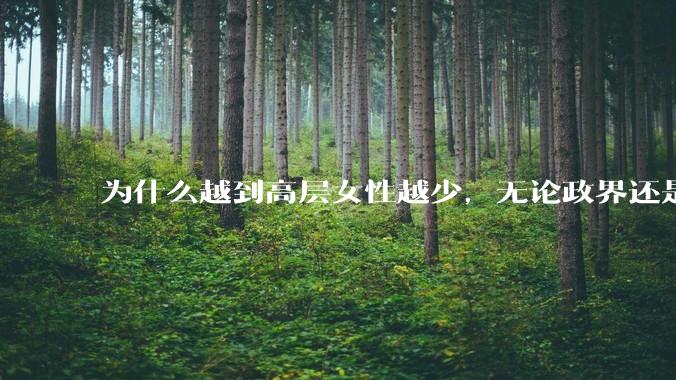 为什么越到高层女性越少，无论政界还是商界？