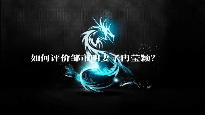 如何评价邹市明妻子冉莹颖？