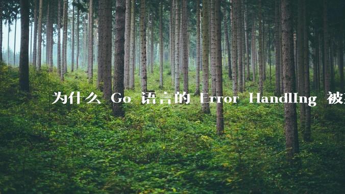 为什么 Go 语言的 Error Handling 被某些人认为是一个败笔？