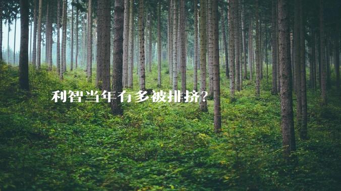 利智当年有多被排挤？