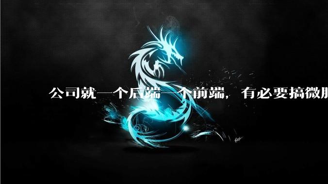 公司就一个后端一个前端，有必要搞微服务吗？