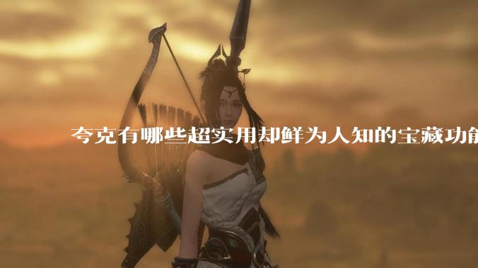 夸克有哪些超实用却鲜为人知的宝藏功能？
