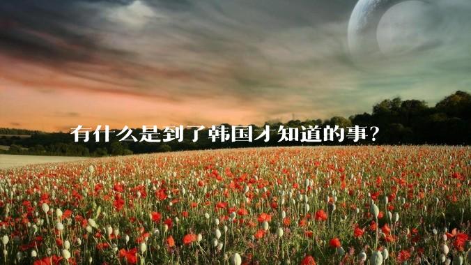 有什么是到了韩国才知道的事？