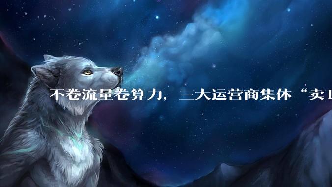 不卷流量卷算力，三大运营商集体“卖Token”_服务_中国电信_套餐