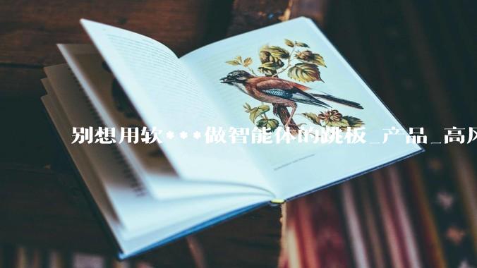 别想用软***做智能体的跳板_产品_高风险_互动