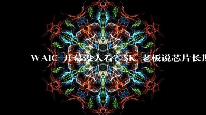 WAIC 开幕没人看？SK 老板说芯片长期涨，恐慌时别忘看产业面_资金_机构_陈果