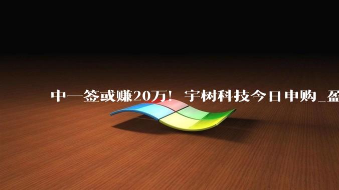 中一签或赚20万！宇树科技今日申购_盈利_中签率_涨幅高达