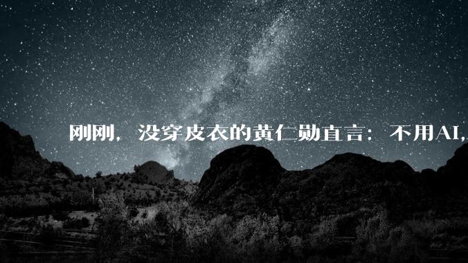刚刚，没穿皮衣的黄仁勋直言：不用AI，才是最大的风险_美国_特尼克_对话