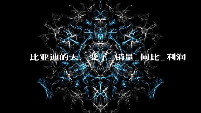 比亚迪的天，变了_销量_同比_利润