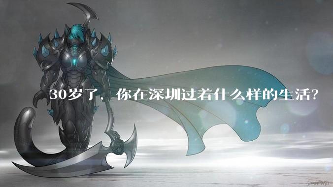 30岁了，你在深圳过着什么样的生活？