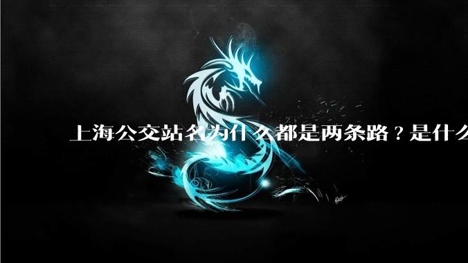 上海公交站名为什么都是两条路?是什么意思？