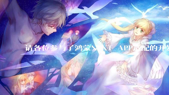 请各位参与了鸿蒙NEXT APP适配的开发者来谈一谈适配过程中的感受？