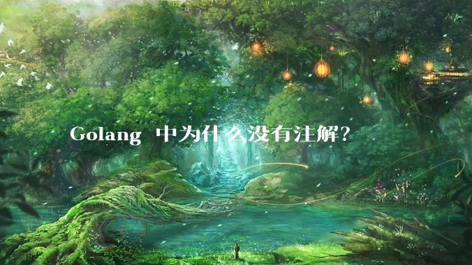 Golang 中为什么没有注解？