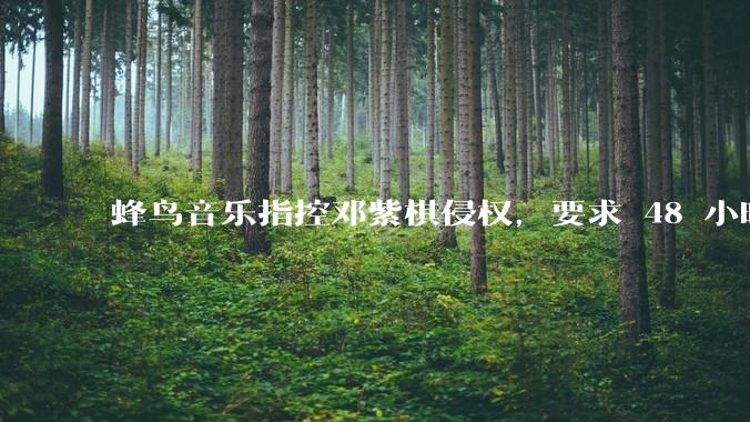 蜂鸟音乐指控邓紫棋侵权，要求 48 小时内下架重录歌曲，邓紫棋回应「不会下架」，这一指控合理吗？