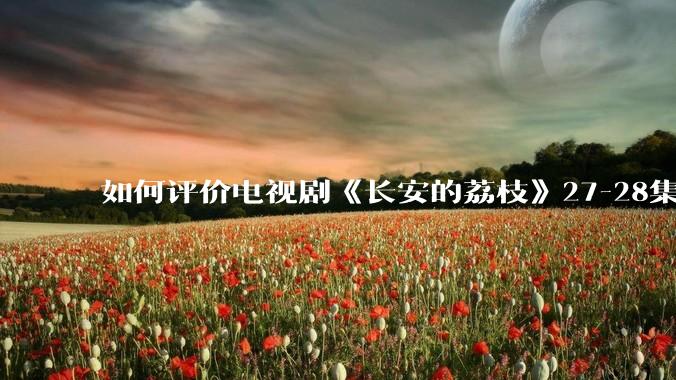 如何评价电视剧《长安的荔枝》27-28集？