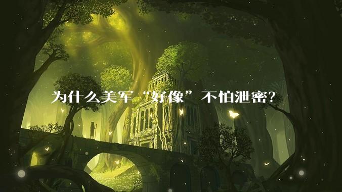 为什么美军“好像”不怕泄密？