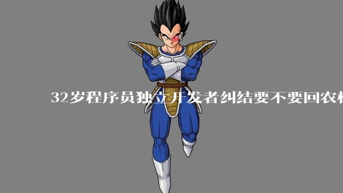 32岁程序员独立开发者纠结要不要回农村生活?