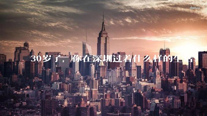 30岁了，你在深圳过着什么样的生活？