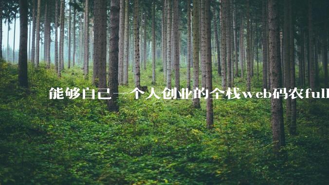 能够自己一个人创业的全栈web码农fullstack developer要会哪些技术？