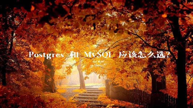 Postgres 和 MySQL 应该怎么选？