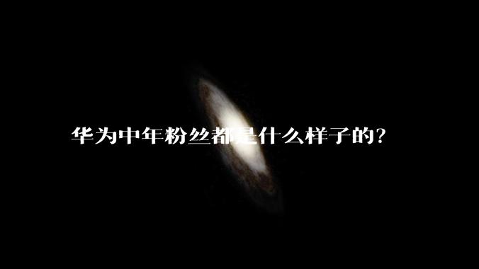华为中年粉丝都是什么样子的？
