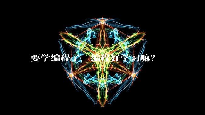 要学编程了，编程好学习嘛？