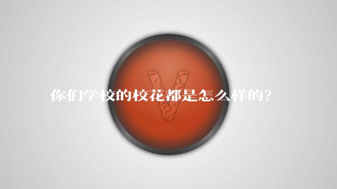 你们学校的校花都是怎么样的？