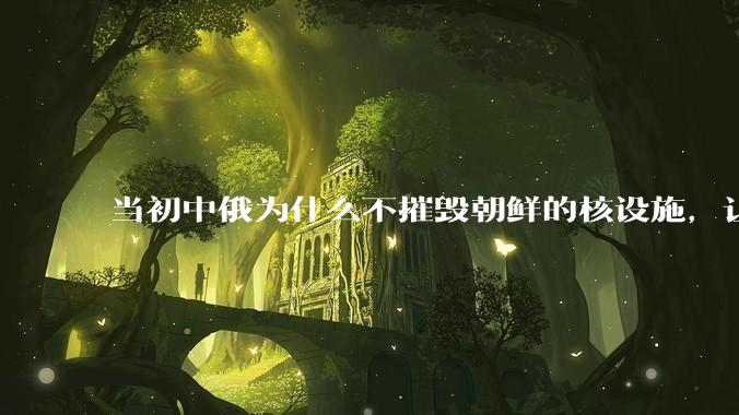 当初中俄为什么不摧毁朝鲜的核设施，让朝鲜拥有了自己的核武器？