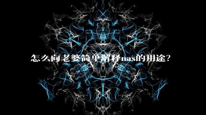 怎么向老婆简单解释nas的用途？