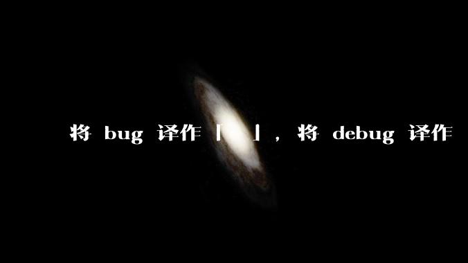 将 bug 译作「蚆蛒」，将 debug 译作「揥蚆蛒」，音译兼意译，是不是很巧妙？