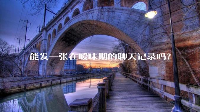 能发一张在暧昧期的聊天记录吗？