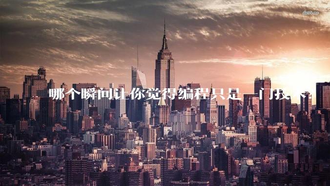 哪个瞬间让你觉得编程只是一门技术？